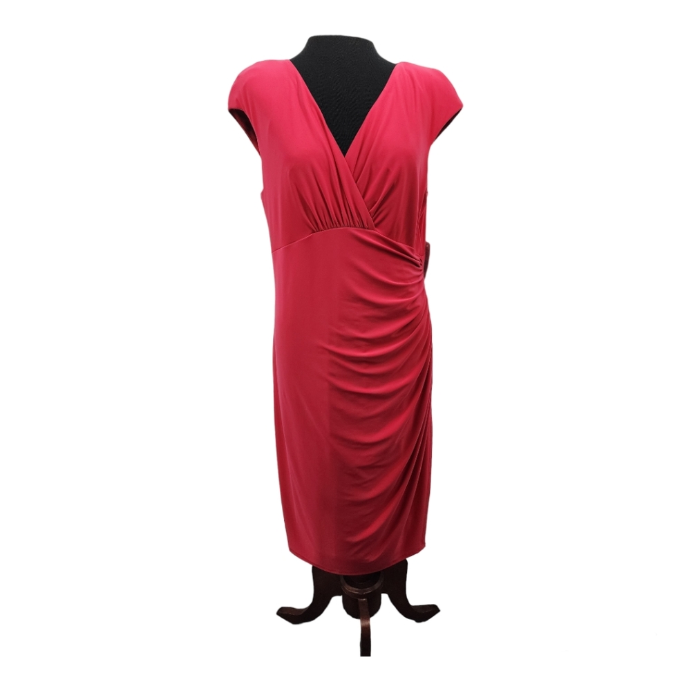 LAUREN BY RALPH LAUREN ESSENTIALS KNEE LENGTH SLEEVELESS COCKTAIL DRESS, SIZE 14 - Picture 1 of 9